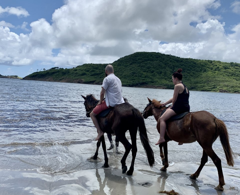 Horseback riding on the beach